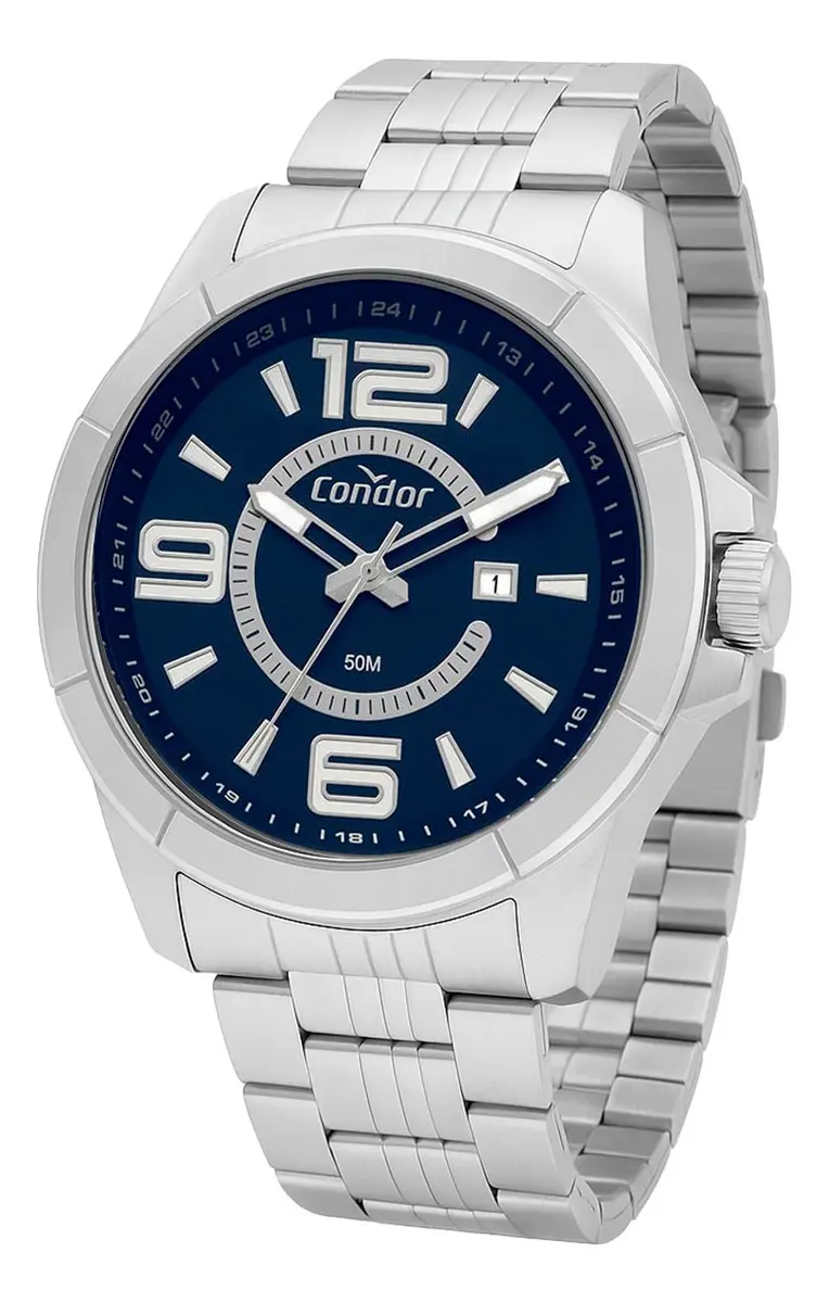 Relógio Condor Masculino Prateado Analógic