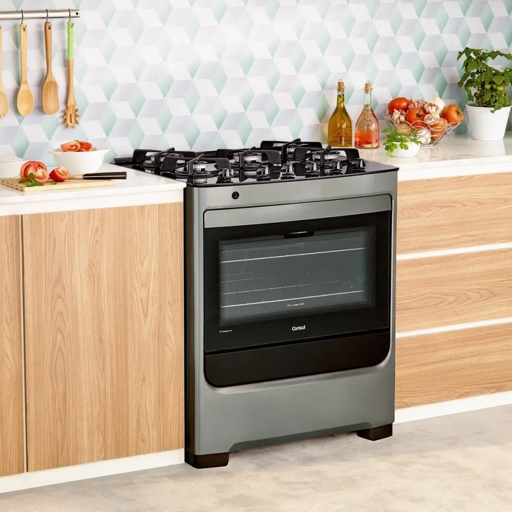 Fogão Consul 5 bocas cor Inox