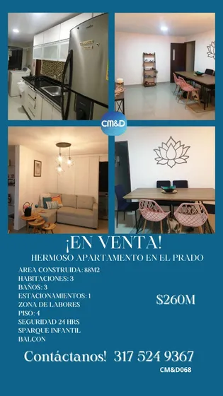 En Venta Acogedor Apartamento En El Prado!