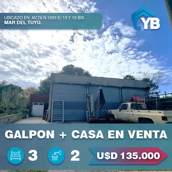 Galpon + Casa En Venta En Mar Del Tuyu