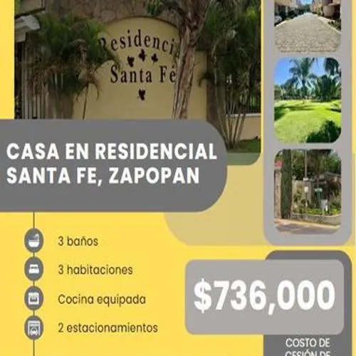 Venta De Casa En Residencial Santa Fe Zapopan Jalisco