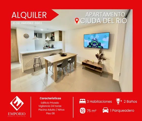 Arriendo Apartamento Amueblado Ciudad Del Rio