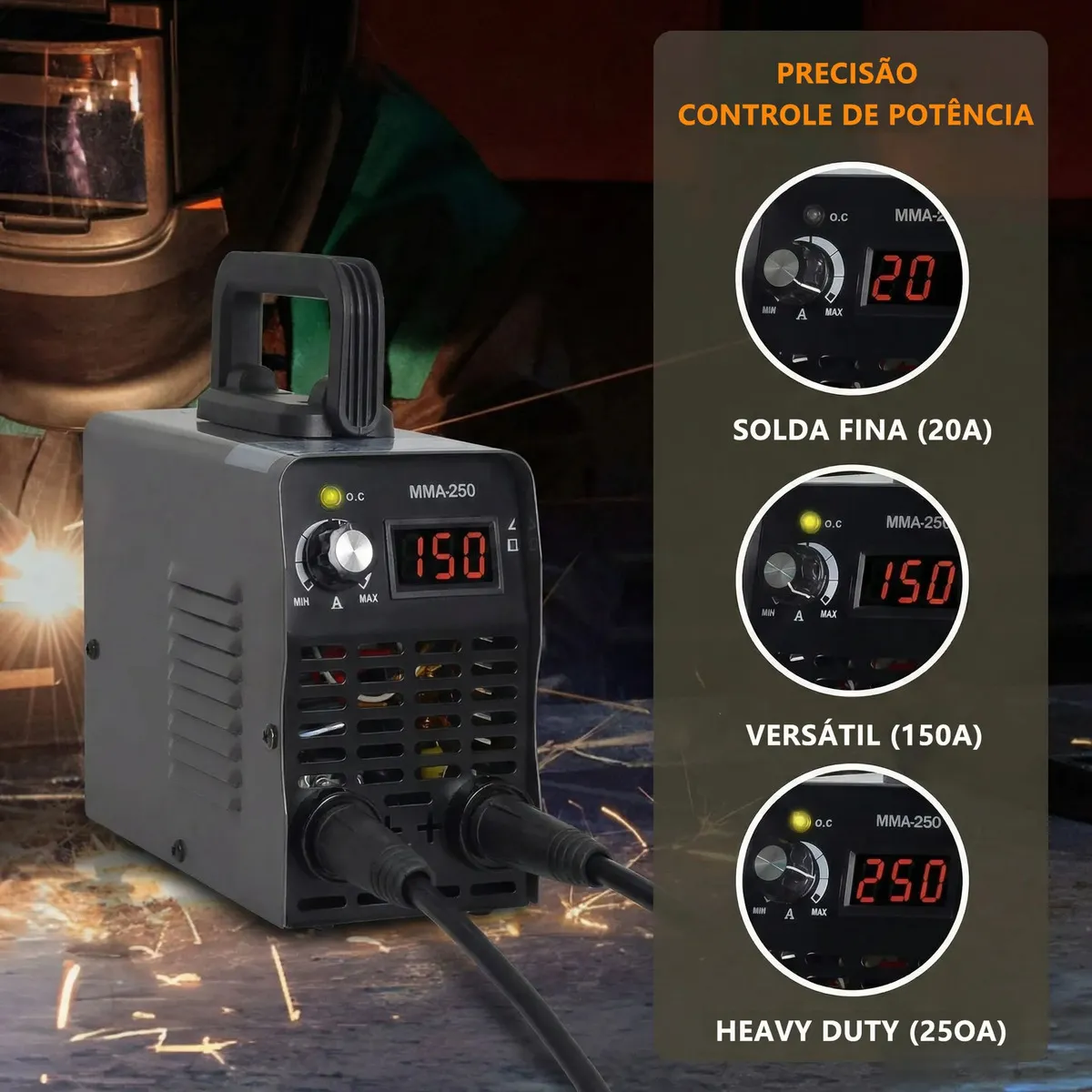 Máquina de Solda Inversora Adeske MMA-250 250A com Display Digital — foto 7