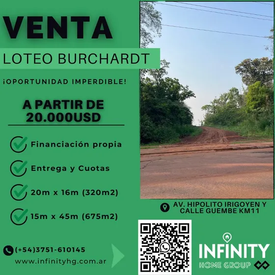 Terreno En  Eldorado Misiones Sobre Avenida Hipolito Yrigoyen Y Calle Guembe