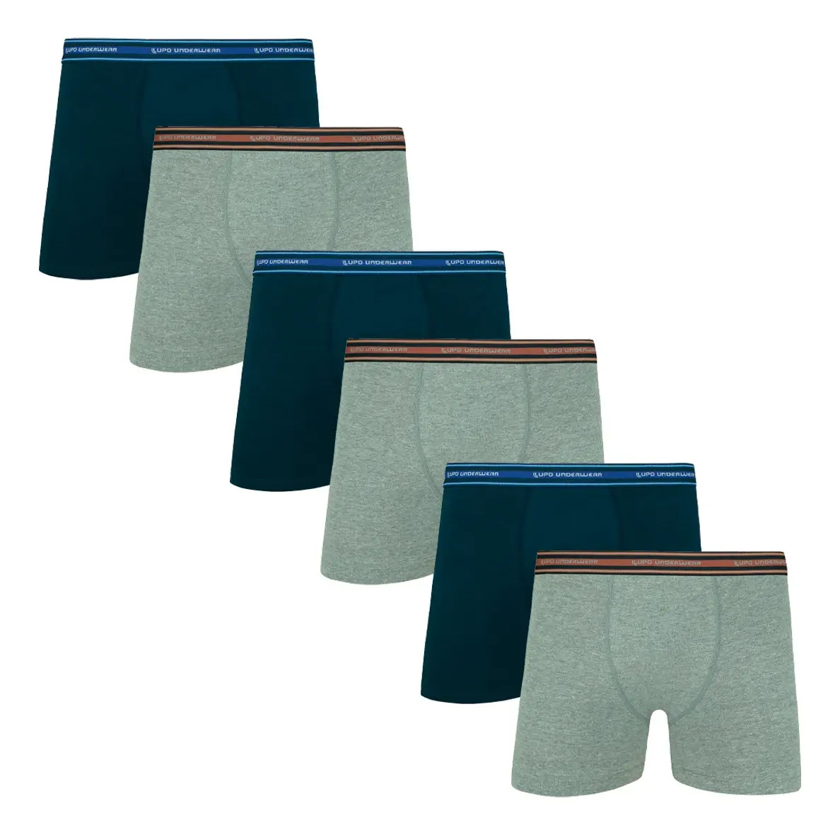 Kit Com 6 Cuecas Boxer Algodão Adulto Lupo