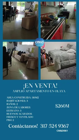 En Venta Apartamento En Olaya
