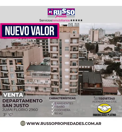 Venta Departamento Con Cohera San Justo 2 Ambientes