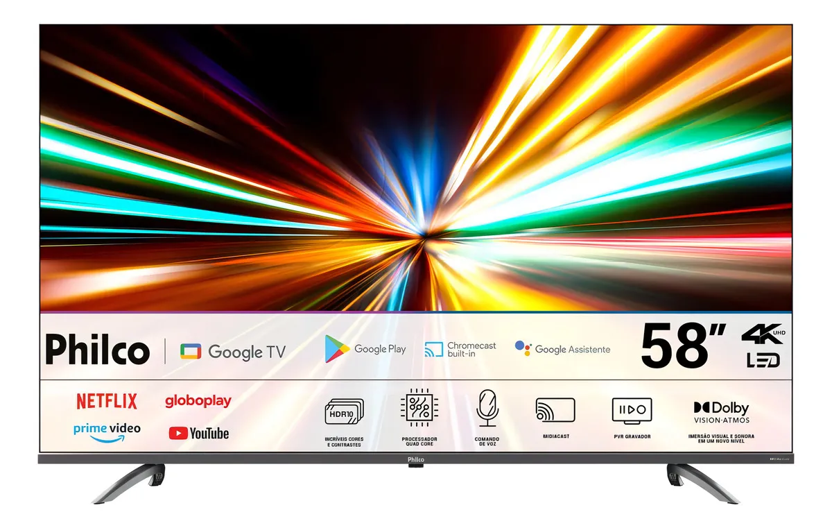 Smart Tv 58 Philco Led 4k Google Tv Hdr10 P58kga