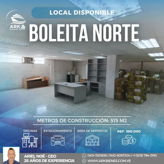 (#1017) Local Con Excelente Punto Comercial De 515 M2 En Boleíta Norte, Caracas