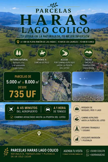Loteo Haras Lago Colico Desde 735uf Los 5000m2