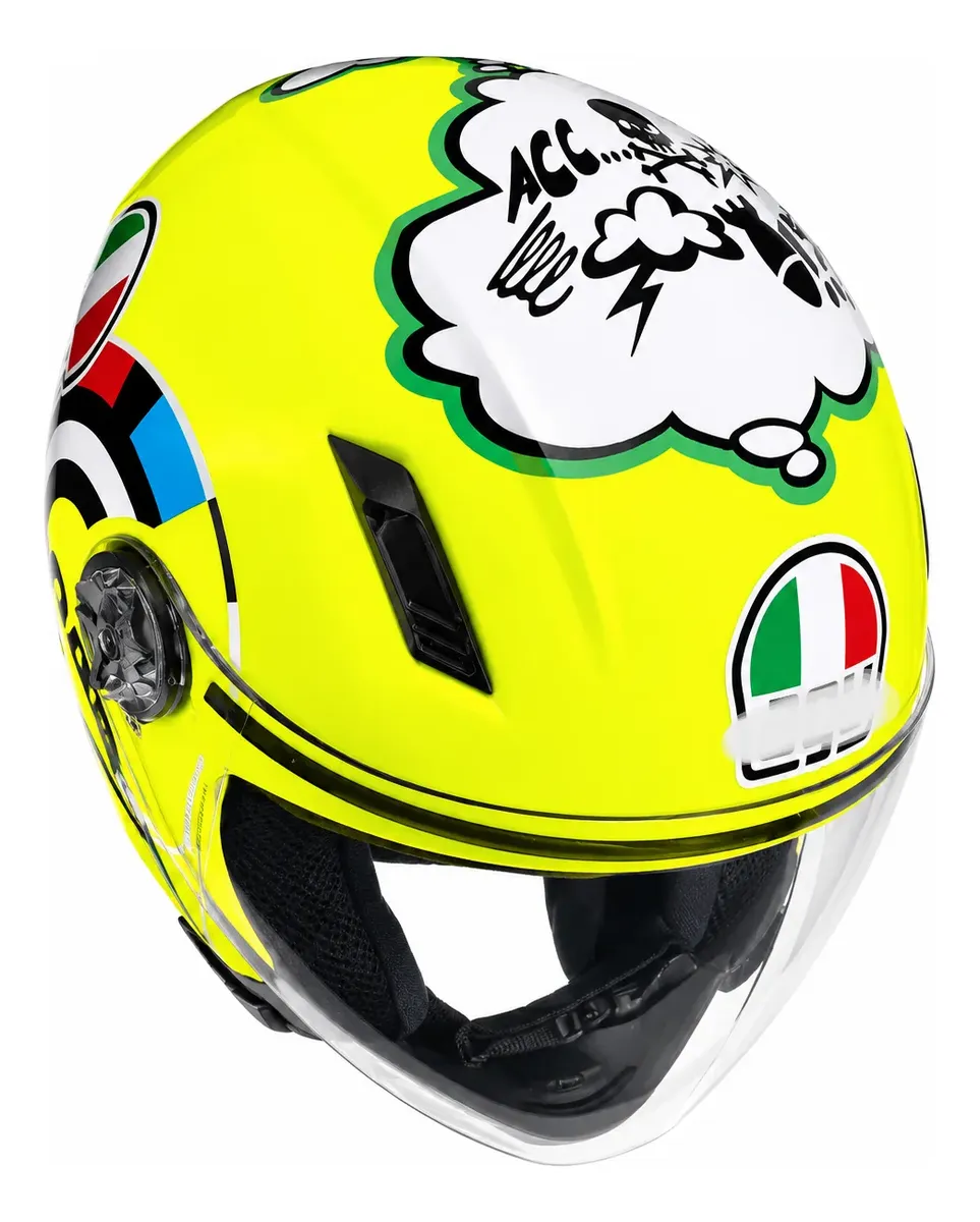Capacete Moto Fw3 Aberto Mizano Valentino Personalizado Ag.