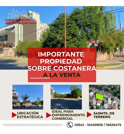 Venta Terreno Sobre Costanera Villa Carlos Paz Oportunidad Inversores