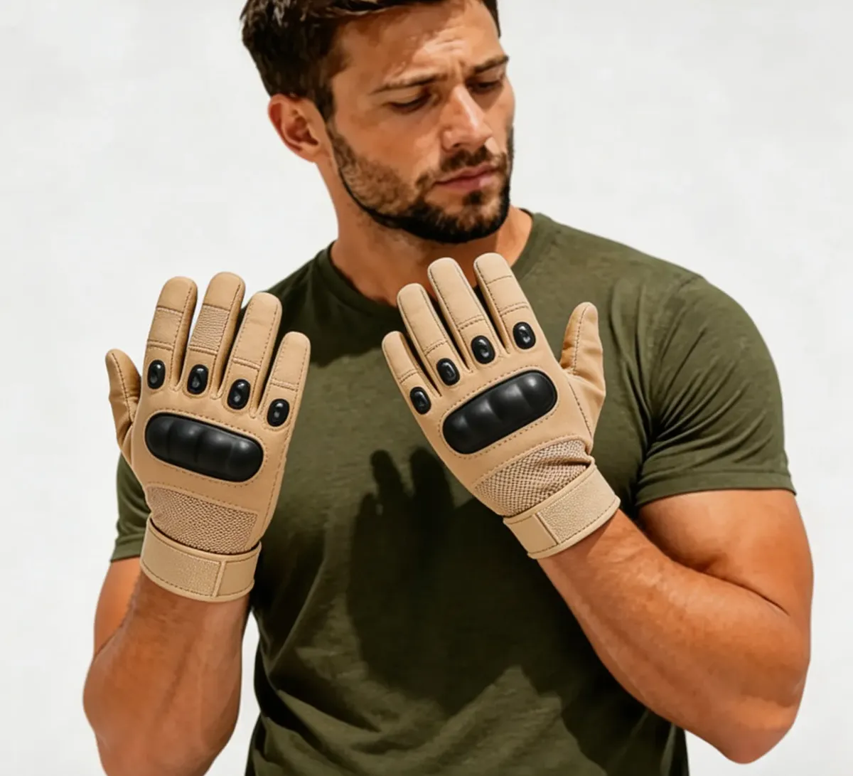 Luvas Táticas Para Moto Com Proteção Rígida Nos Nós Dos Dedos — foto 3