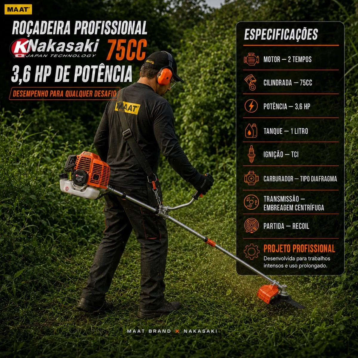 Roçadeira a Gasolina Nakasaki 75cc 3,6hp 6 — foto 9
