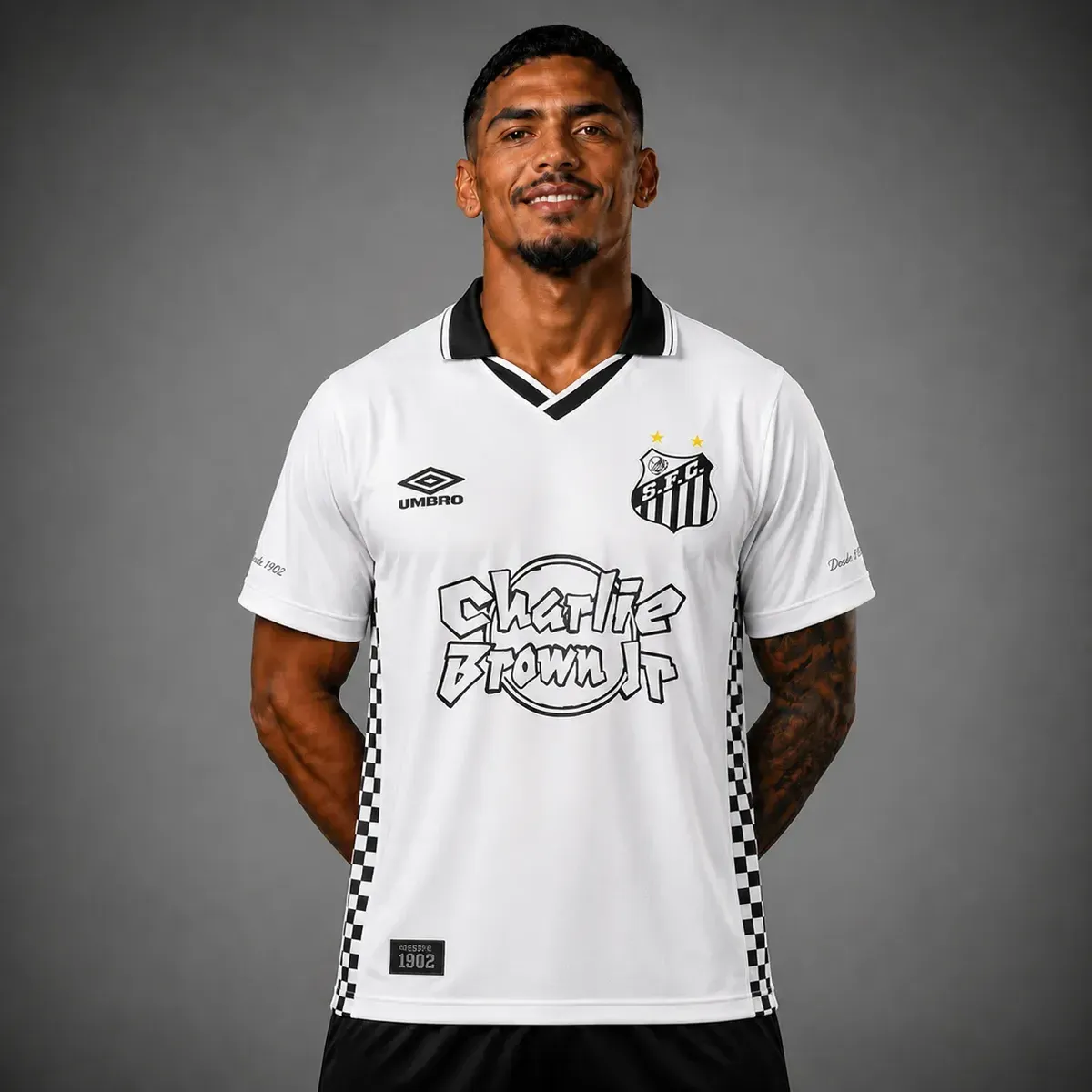 Camisa branca Santos Charlie Brown Jr.