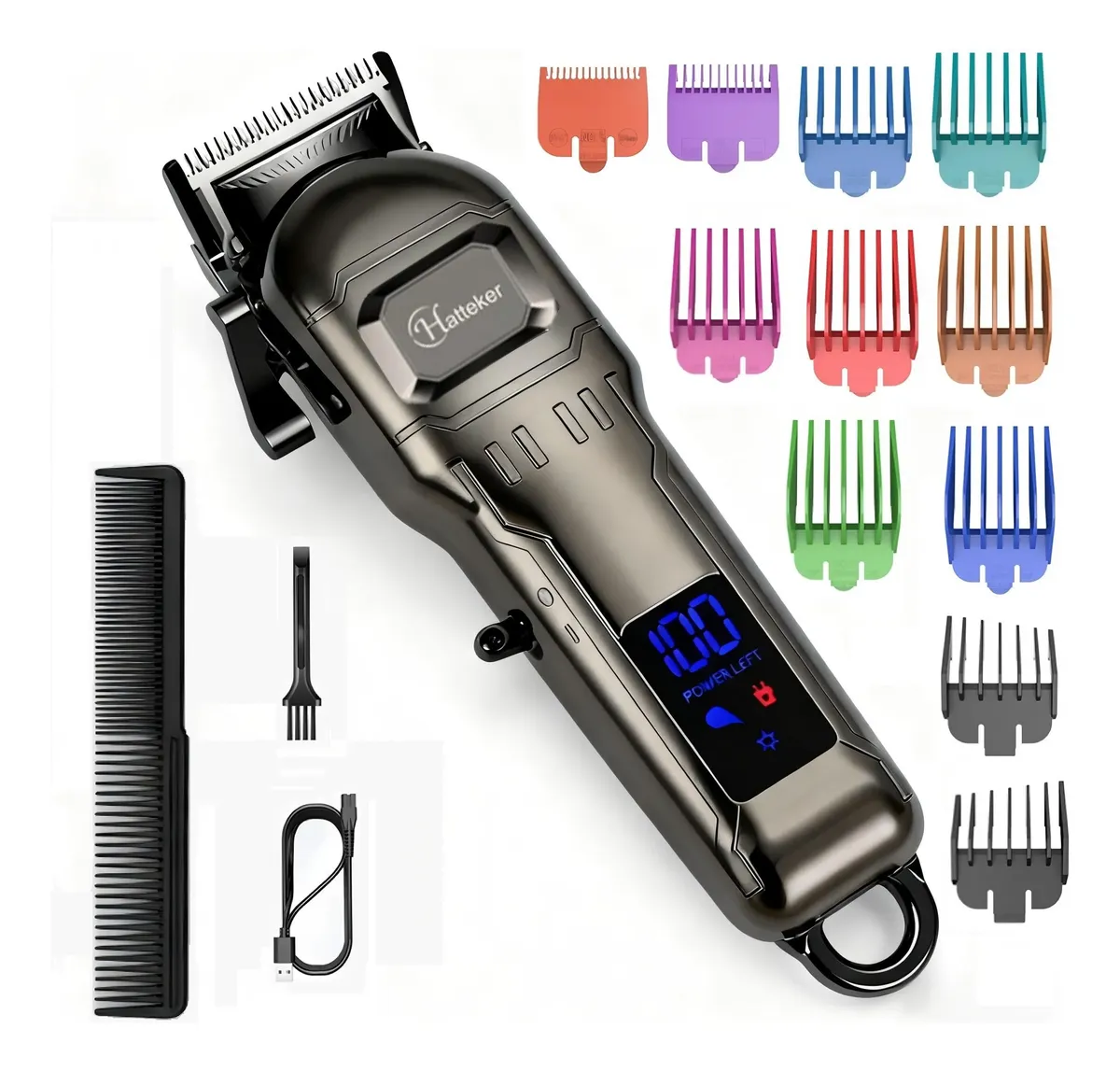 Máquina De Cortar Cabelo E Barba Recarregável H Silvery 5v