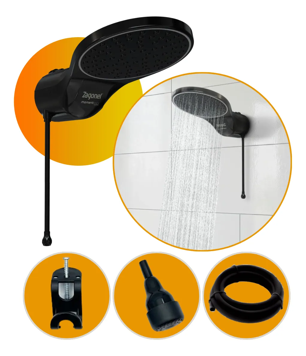Chuveiro Ducha Zagonel 7500w Eletrônico Moment Moderno Black