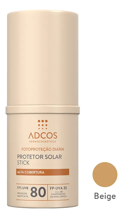 Protetor solar bastão Adcos Protetor Solar Stick Tonalizante Fps 80 Beige 17g
