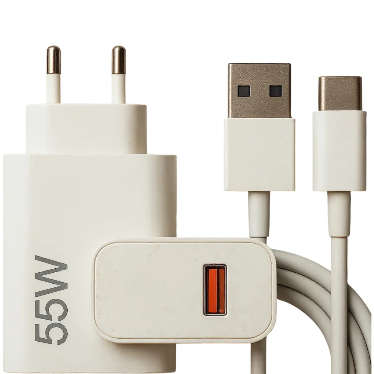 Carregador Turbo 55w USB-C Com Cabo Tipo C 1 Metro Fonte Bivolt 110v/220v