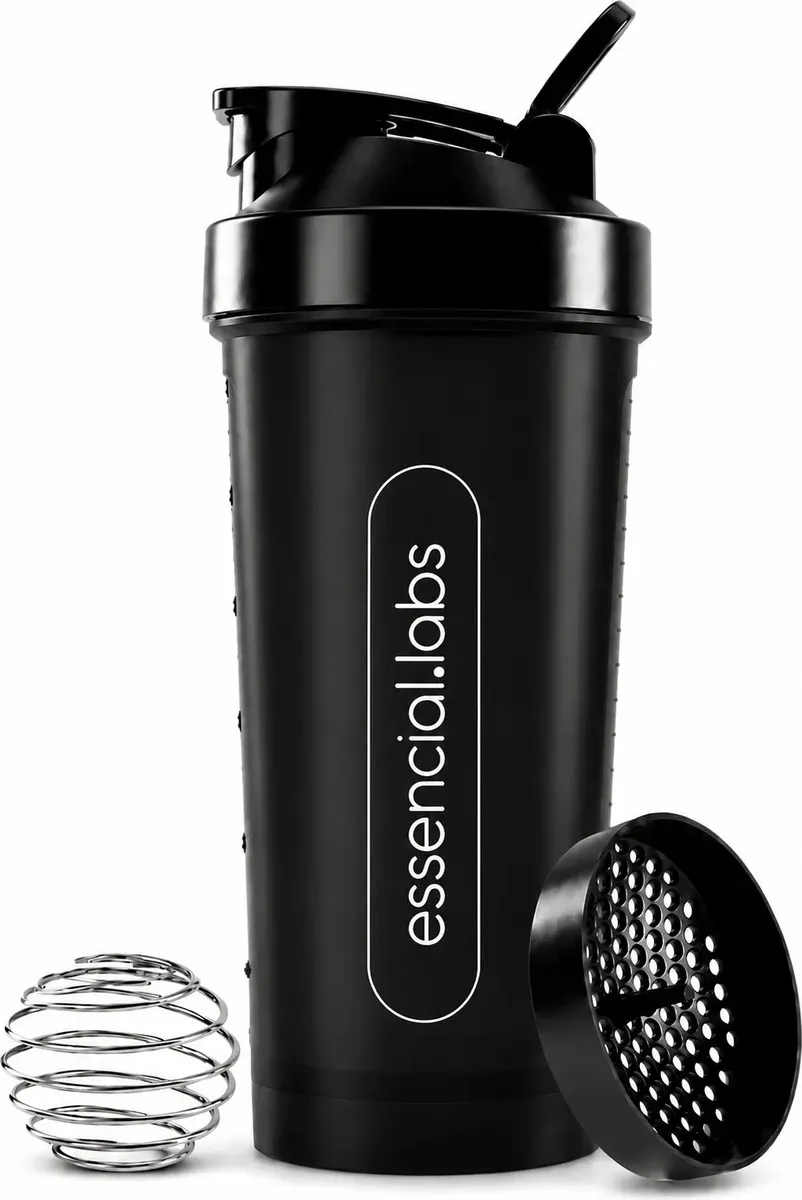 COQUETELEIRA / SHAKER Academia BPA Free Cor Preto - 600ml