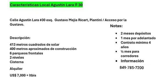 Alquilo Local En Piantini En La Gustavo Mejía Ricart