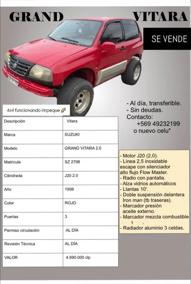 Suzuki Grand Vitara 2.0 Automática