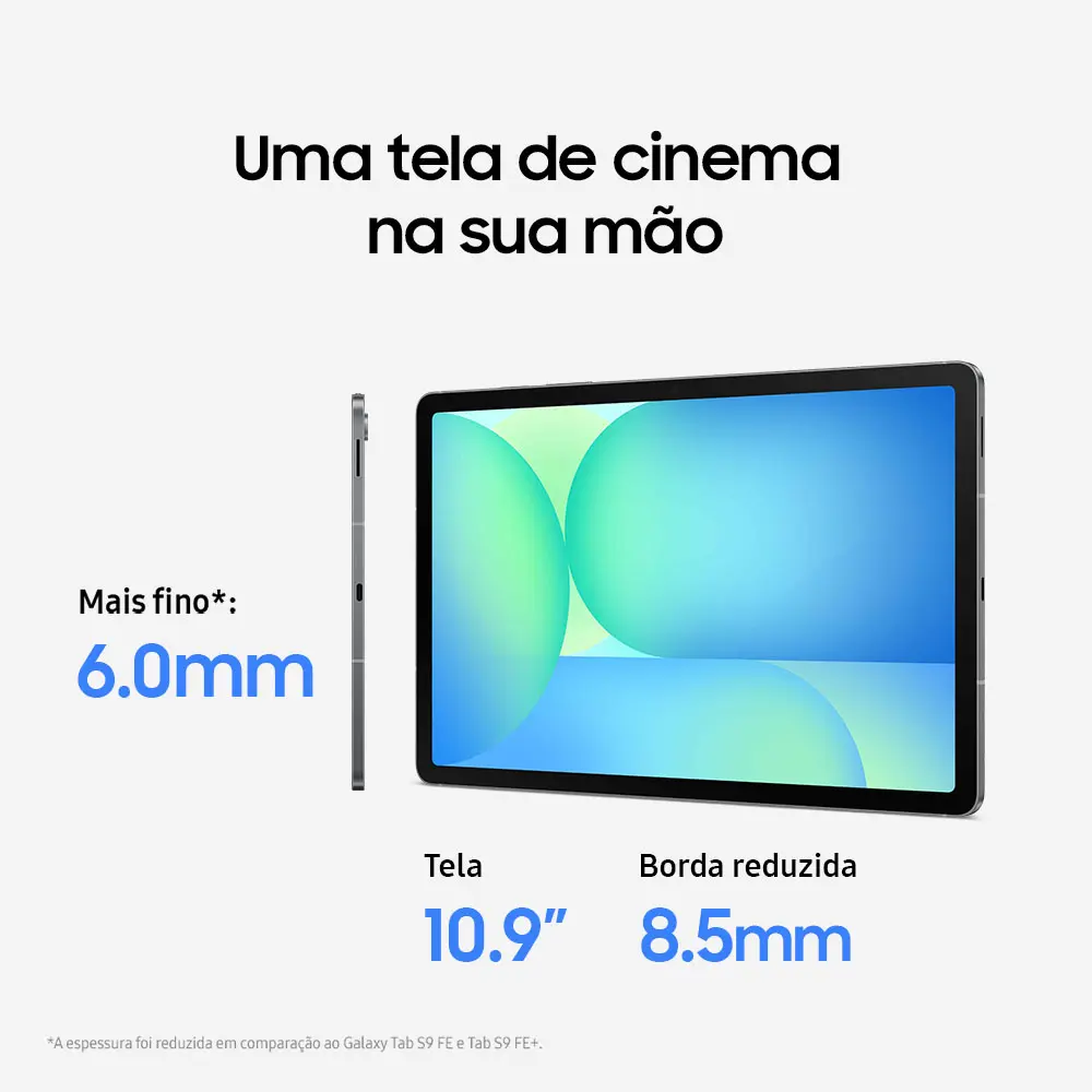 Tablet Samsung Galaxy Tab S10 FE 5G, 128GB, 8GB RAM, Tela Imersiva de 10.9" 90Hz, Camera Traseira de 13MP, Câmera Frontal de 12MP Ultra Wide, Wifi 6, IP68, Android 15 Cinza - foto 4