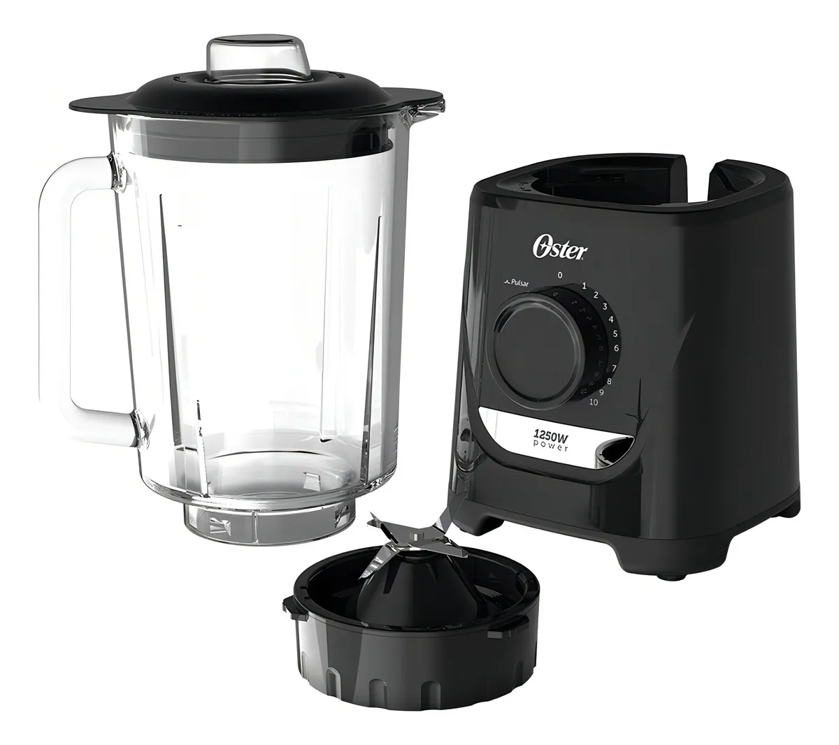 Liquidificador Oster Oliq520 Preto de 1,8L 1250W Jarra De Vidro e Laminas em Inox