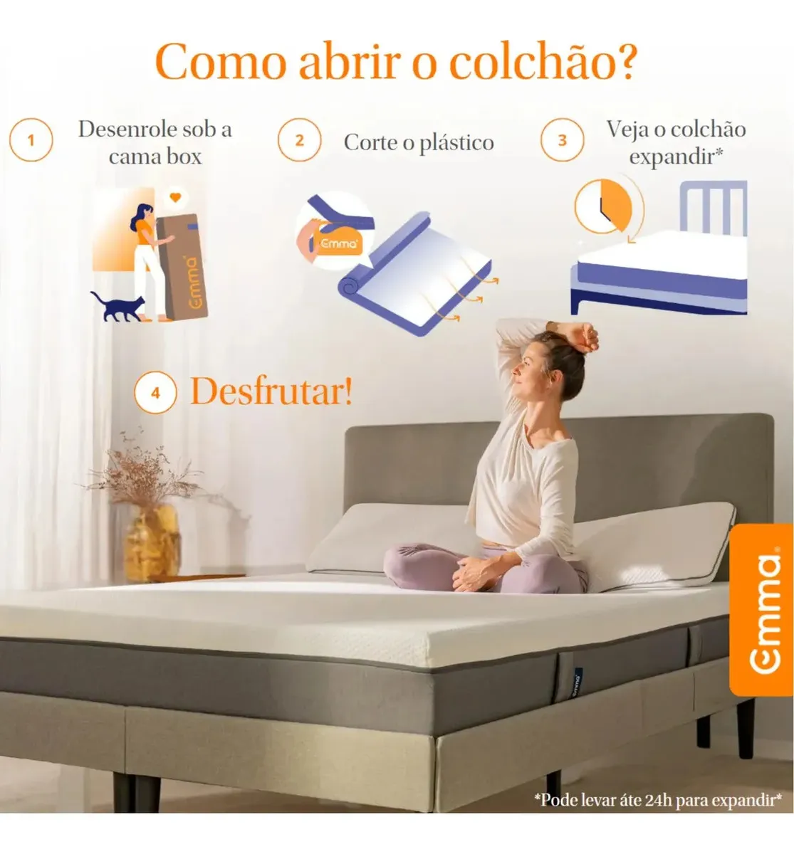 Colchão King Emma Original 193x203cm com 3 Camadas de Espuma — foto 9