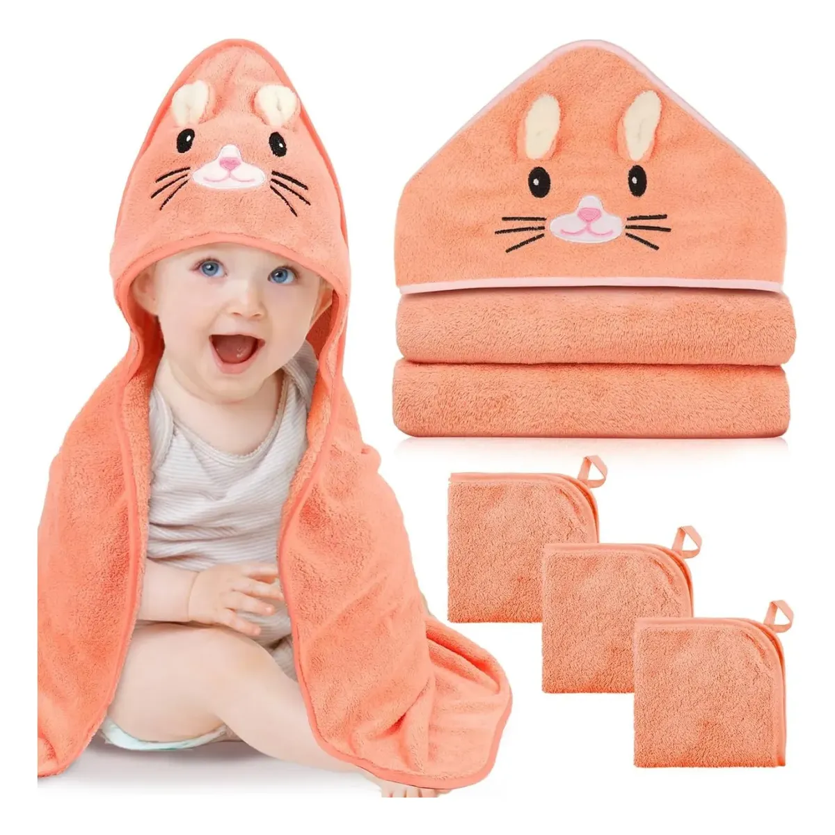 Toalla Baño Bebe Recién Nacido Suave Capucha Animales