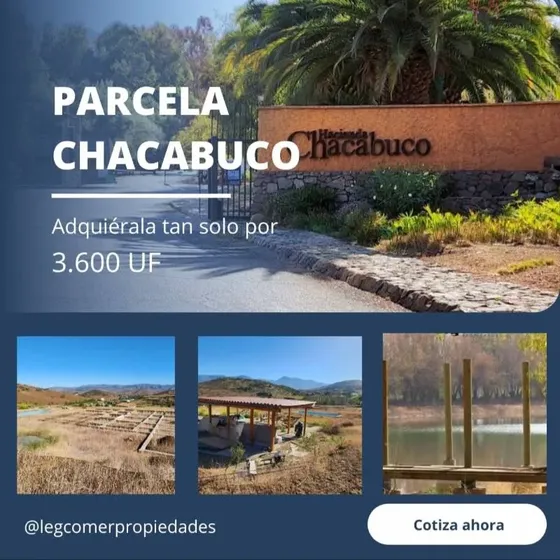 Se Vende 3.200uf Parcela En Hacienda Chacabuco, Colina.