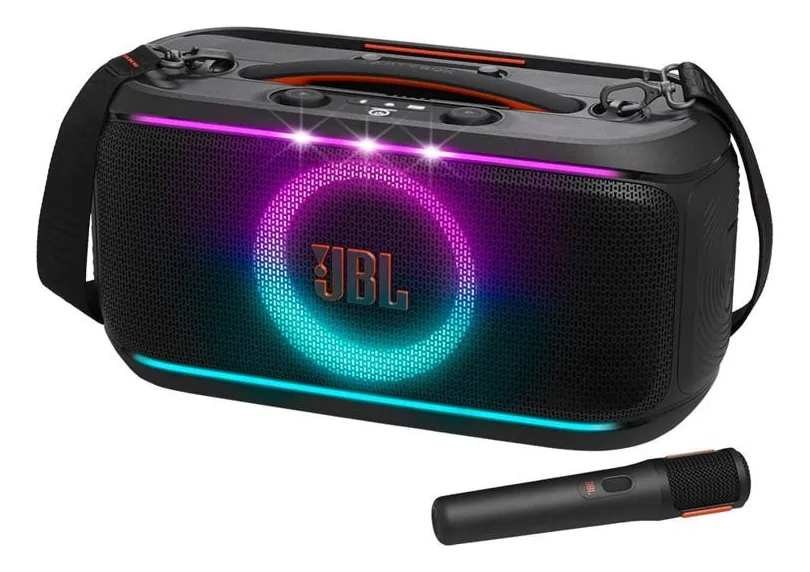 Caixa De Som Jbl Partybox On The Go 2 Preta Com Microfone