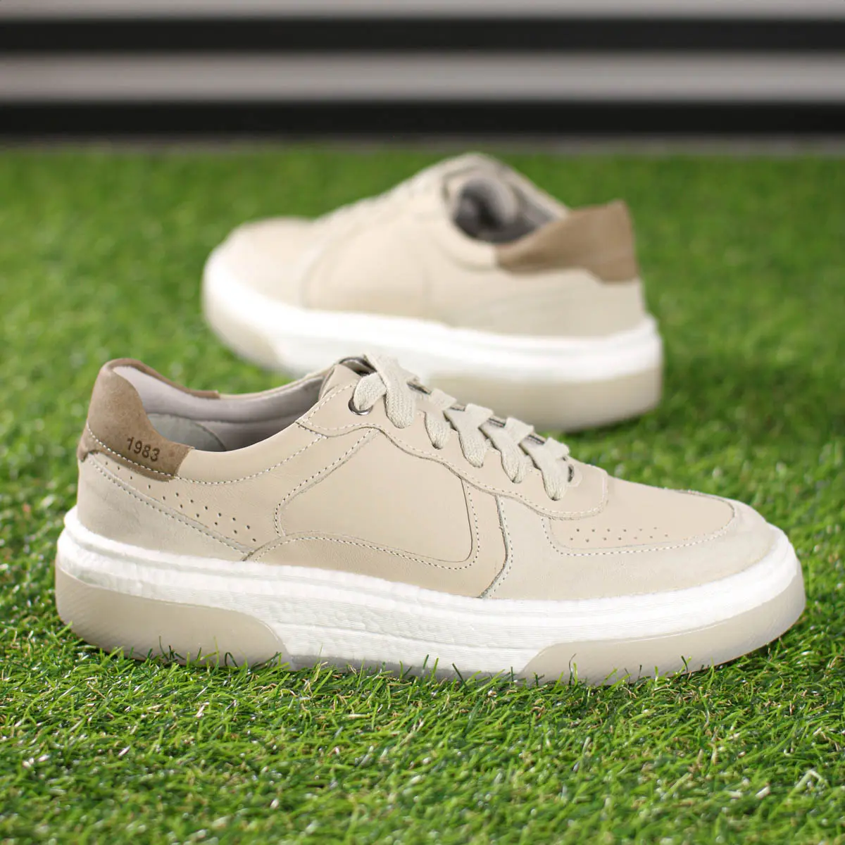 Tênis Democrata Denim Pulse Casual Leve Confortável Couro