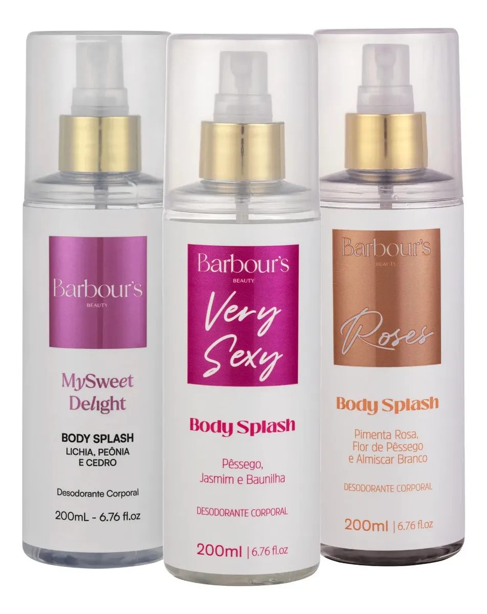 3 Body Splash Very Sexy Delight Roses Barbour's Beauty