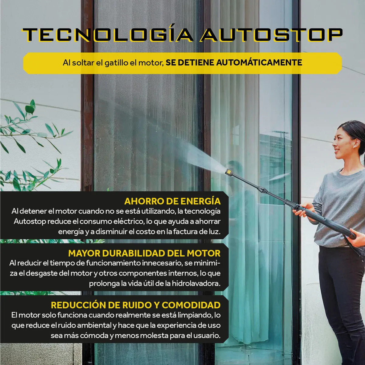 Hidrolavadora Electrica 1200w 1600 Psi Alta Presion Amarillo 60hz - Vista 4