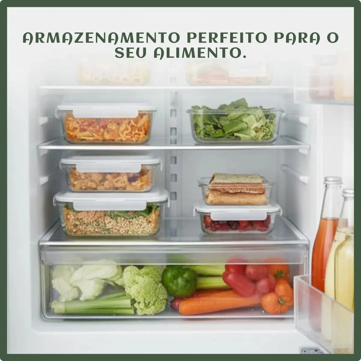 Kit 10 Potes Herméticos de Vidro LuvinCo 640ml com 4 Travas