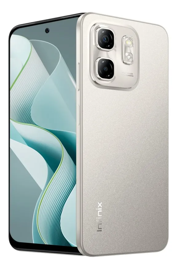 Smartphone Infinix Hot 50i cinza vista frontal