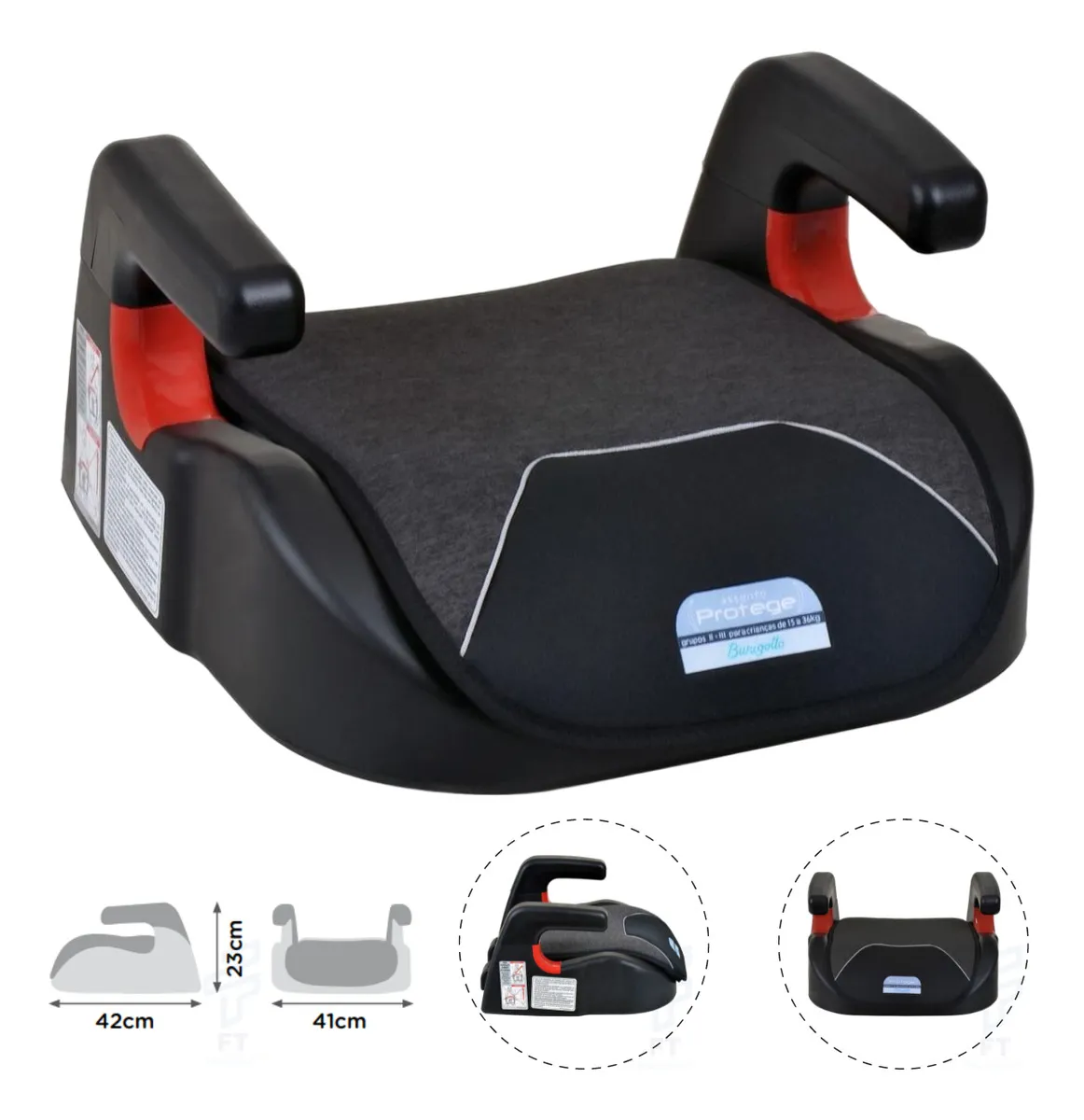Assento infantil para carro Burigotto Assento Protege Lisa mesclado negro