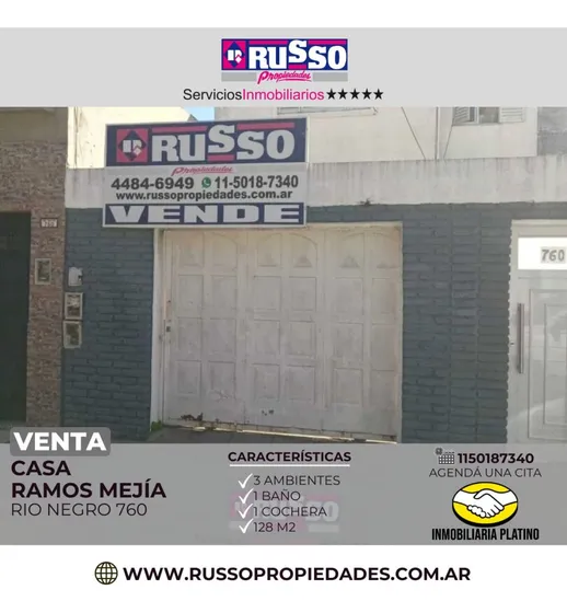 Venta Casa 3 Ambientes Ramos Mejia