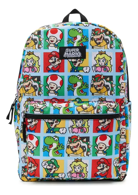 Mochila Preescolar Azul Mario Bross Juego