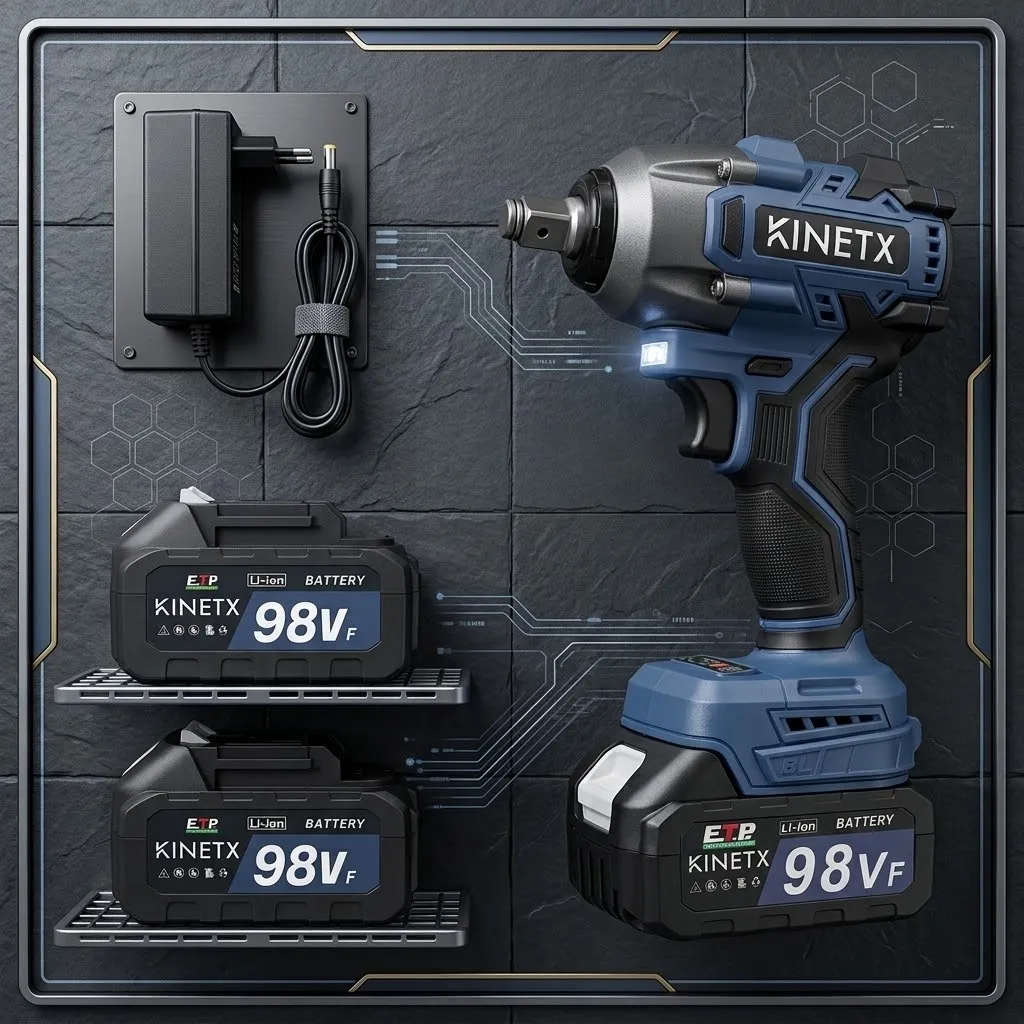 680nm Chave De Impacto A Bateria*2 98vf Brushless Kinetx