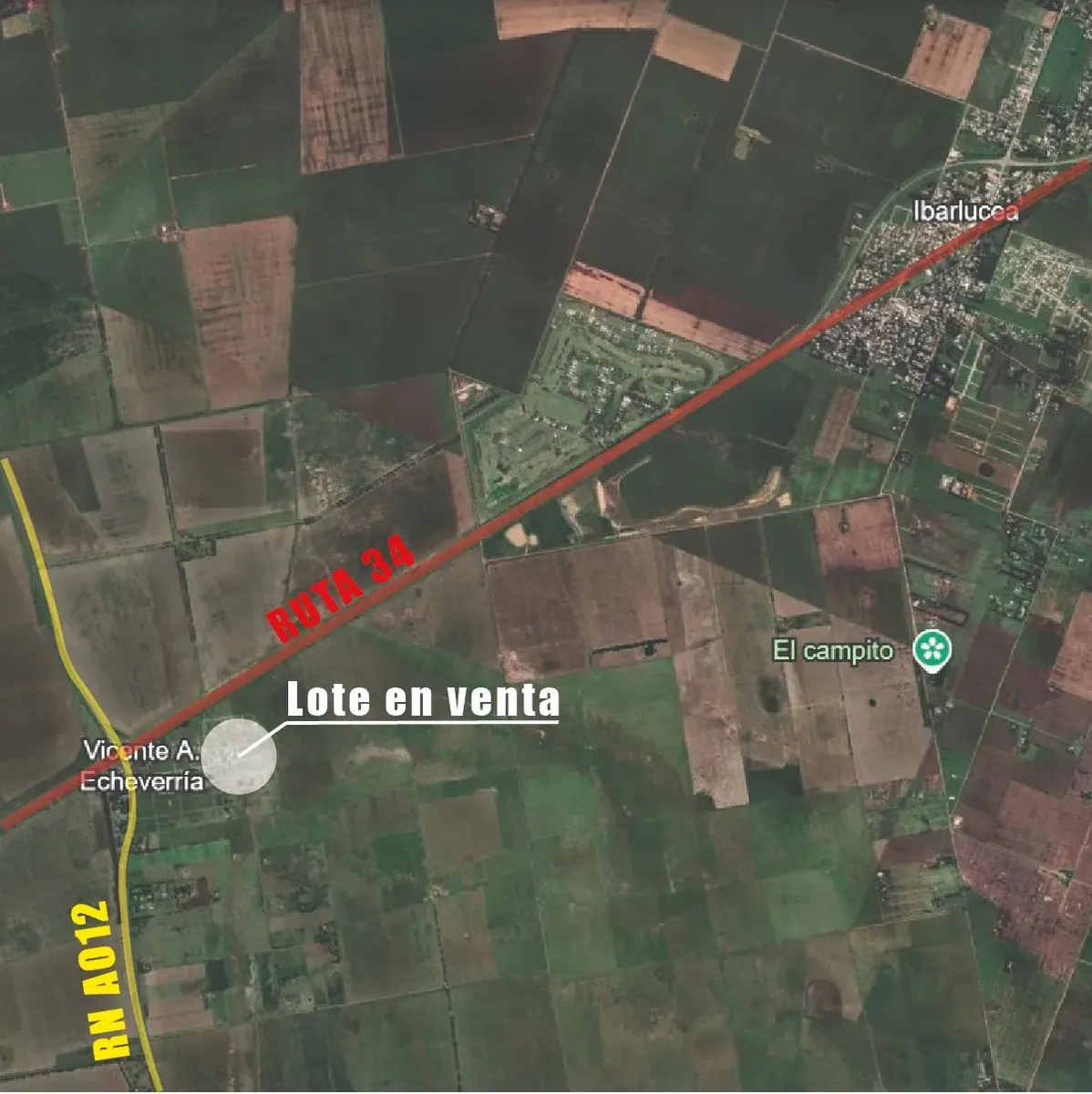 Lot 12x34m. Route 34 and Ao12