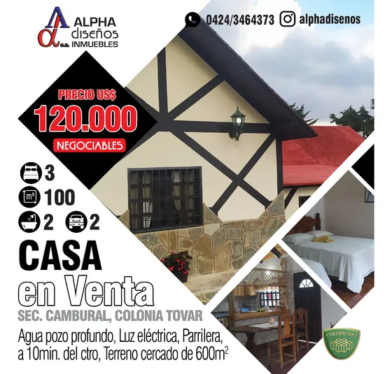 Casa Y Terreno Con Todos Los Servicios En El Sector Cambural