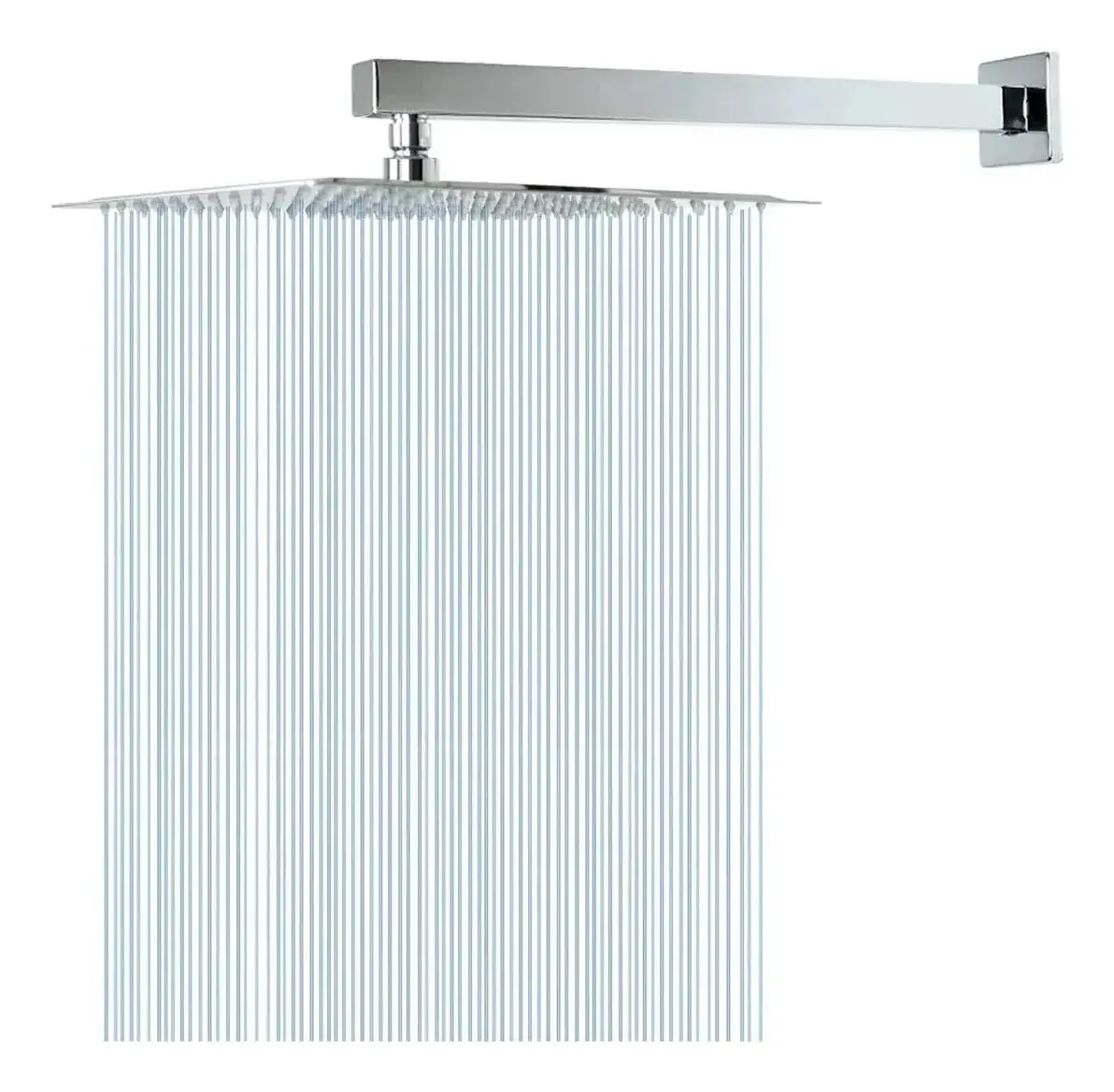 Chuveiro Ducha Quadrada Articulada Via Flix Dk-09 Banheiro Parede Aço Inox Cromado Prateado