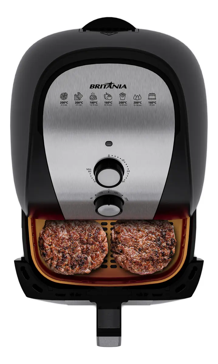 Britânia air fryer BFR51 5,5L antiaderente gold potência de 1500w cor preto
