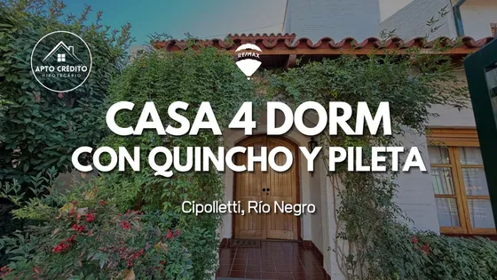 Casa 4 Dorm Con Quincho Y Pileta Climatizada