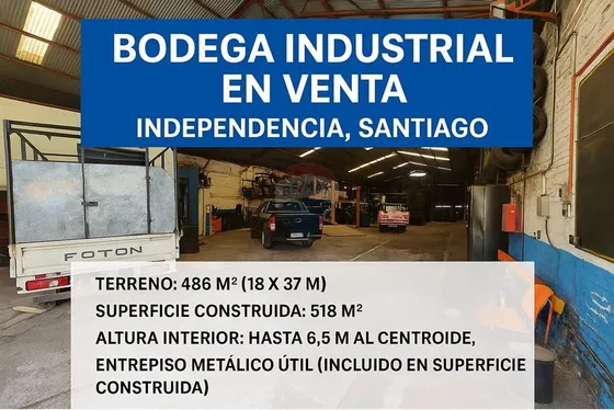 Oportunidad: Bodega 518 M² Con Altura Y Entrepiso