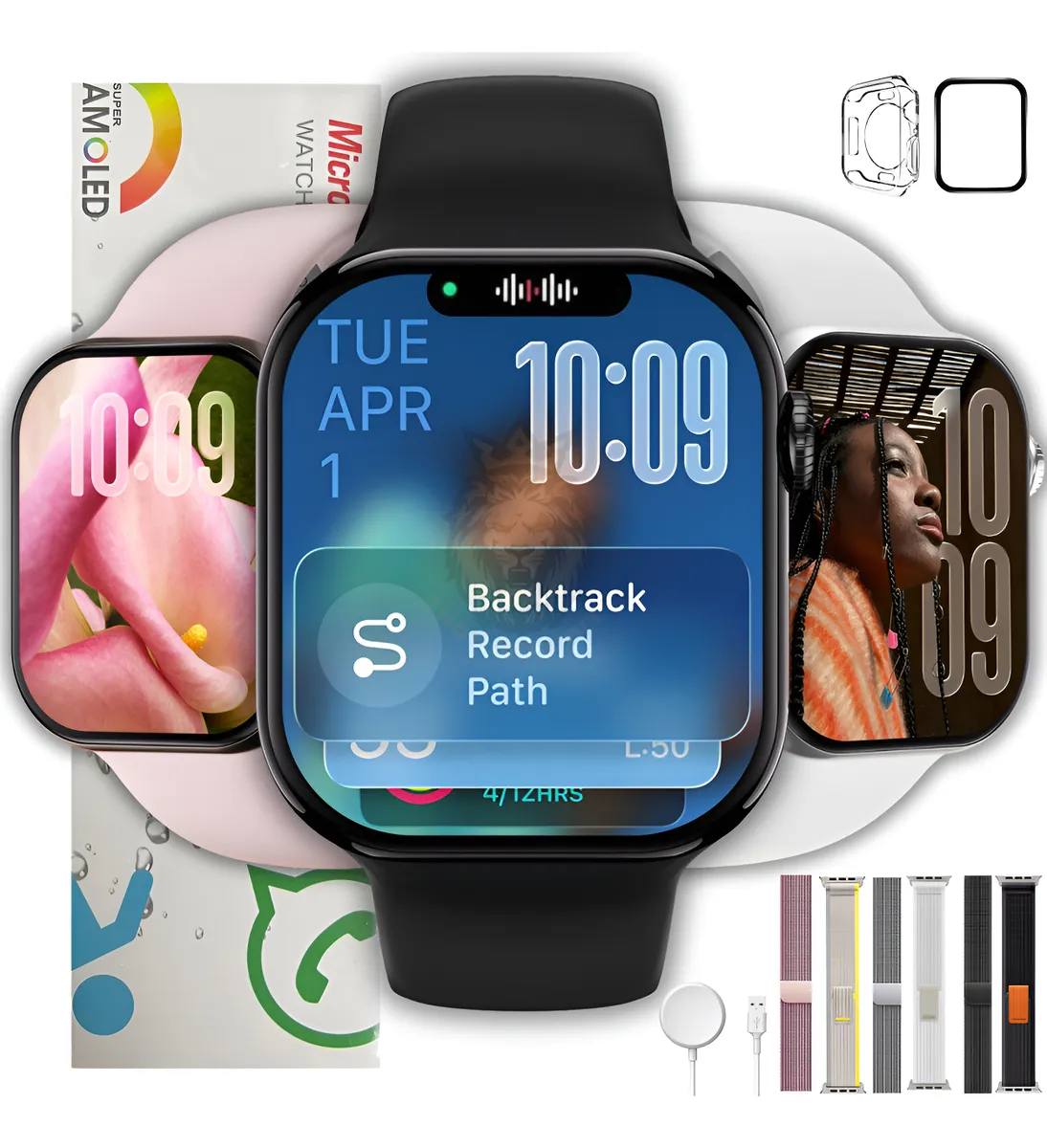 Relógio Smartwatch W11 Pro Serie 11 Amoled Whatsapp Gps Nfc