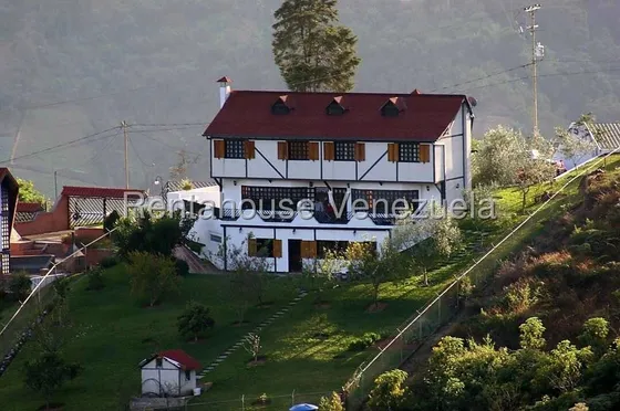 Hermosa Casa Chalet En Venta En La Colonia Tovar Clima De Montaña Sala Con Chimenea Baños Terraza Desarrollo Turismo Estef 25-21543