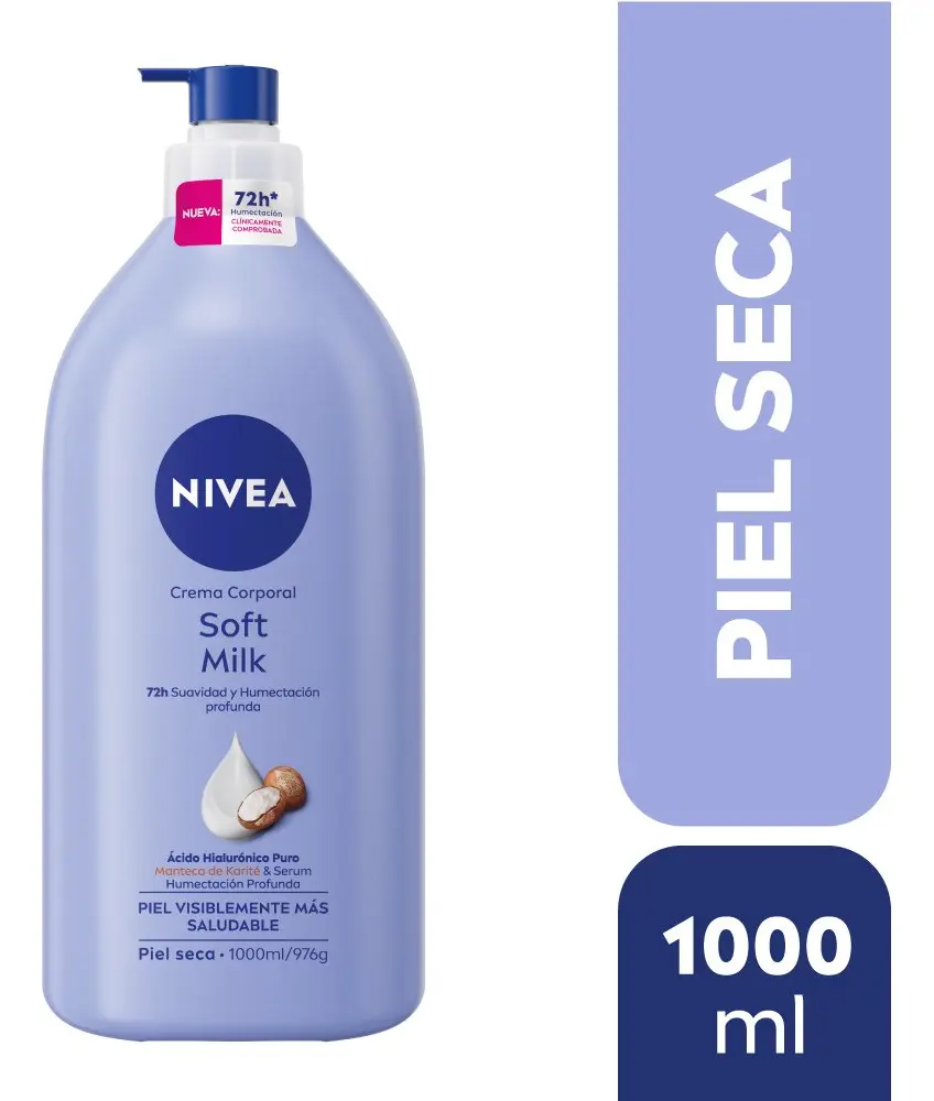 NIVEA SOFT MILK KARITE 1 LITRO 72 HRS